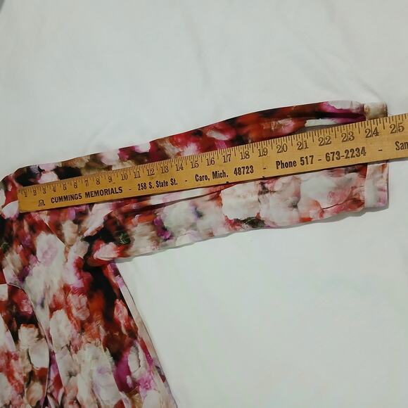 NYDJ Not your Daughters Jeans XL Abstract Floral Long-Sleeved blouse ruffle - Picture 14 of 16